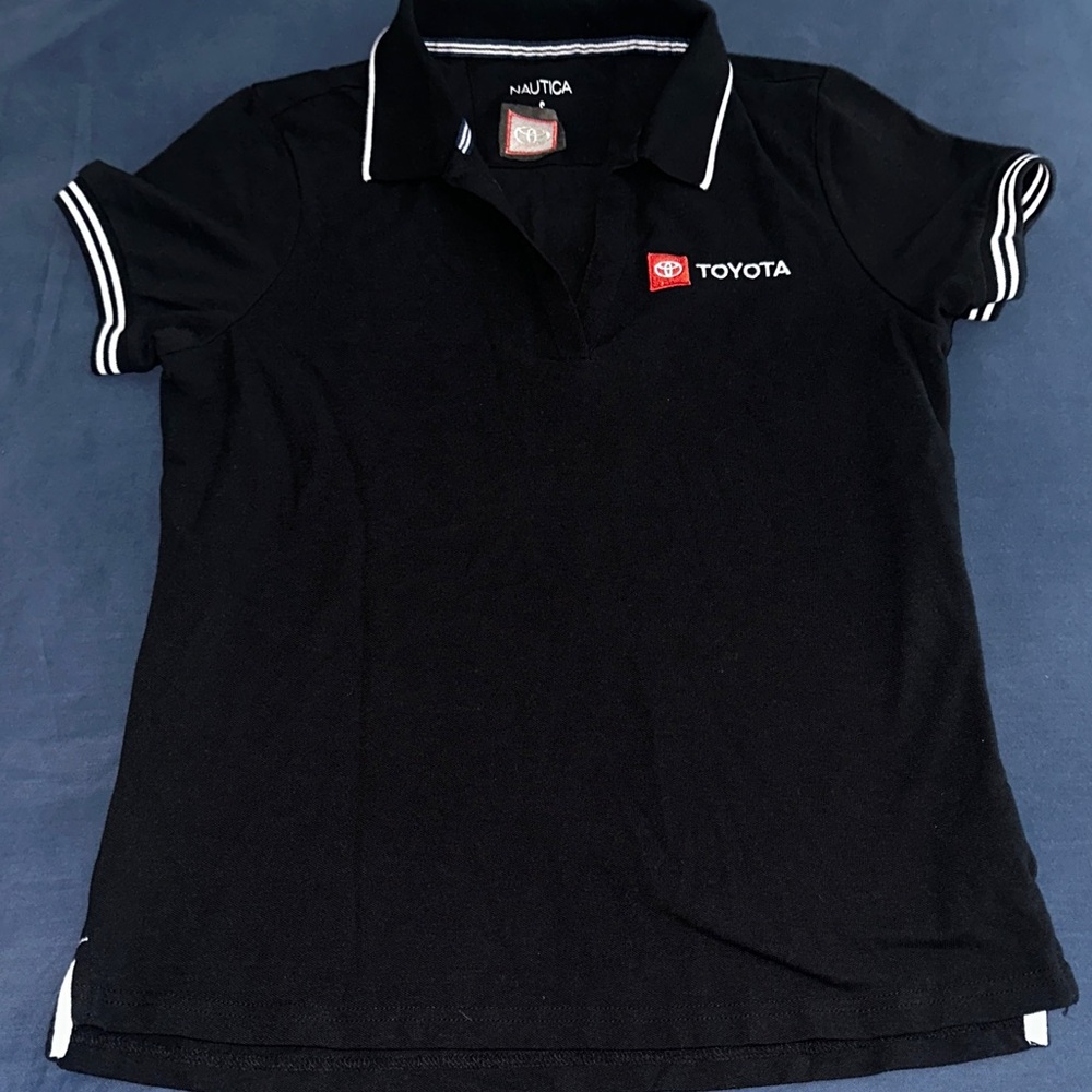 Nautica Women's Black Polo Shirt with Toyota Logo